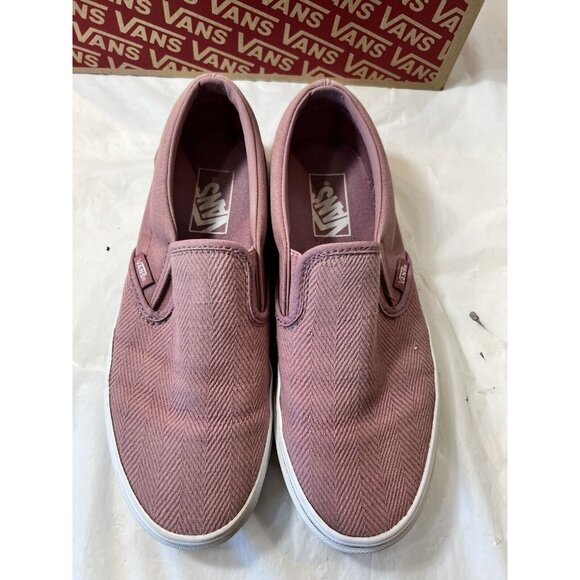 Vans Shoes - Vans Classic Slip On herringbone dusty pink Women's Size 8.5 Low Top Sneakers